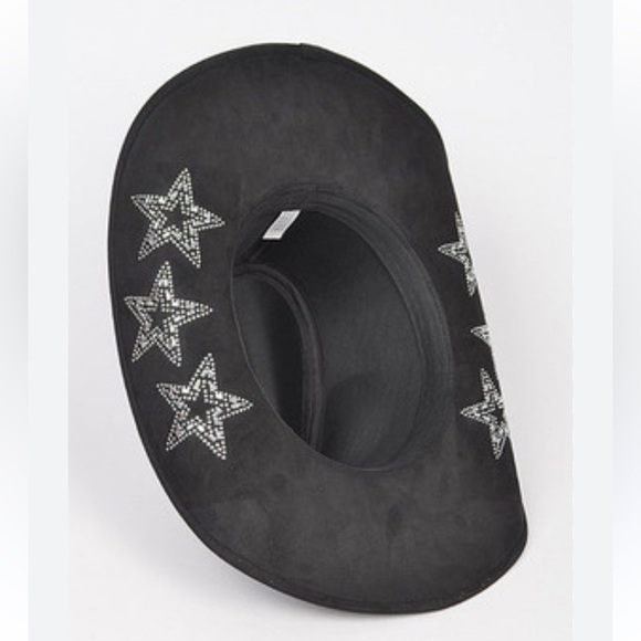 Hotfix Black Western Star Studded Accents hat adult one size country main image 4
